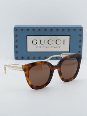 Gucci GG0564S 002 Women Cat Eye Sunglasses - Havana / Brown